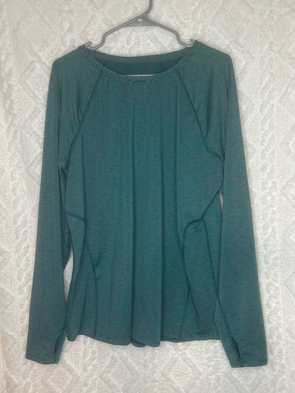 Tek Gear Striped Teal Long-Sleeve Women's Workout Top